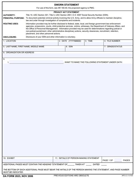 Sworn Statement Template Free Word And Excel Templates