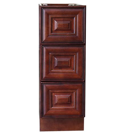 Shop now & save 10%. Plywell Ready to Assemble 15x34.5x24 in. Mediterranean Base Cabinet with 3 Drawers in Chocolate ...