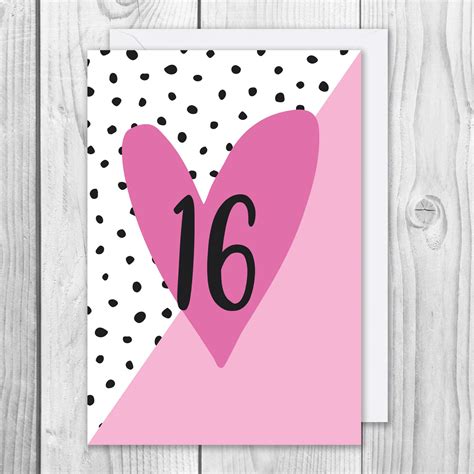 16th Birthday Card Milestone Birthday Card Girls 16th Etsy Uk