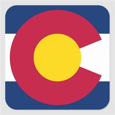 Colorado Flag Logo Square Sticker Flag Logo Flag Logos