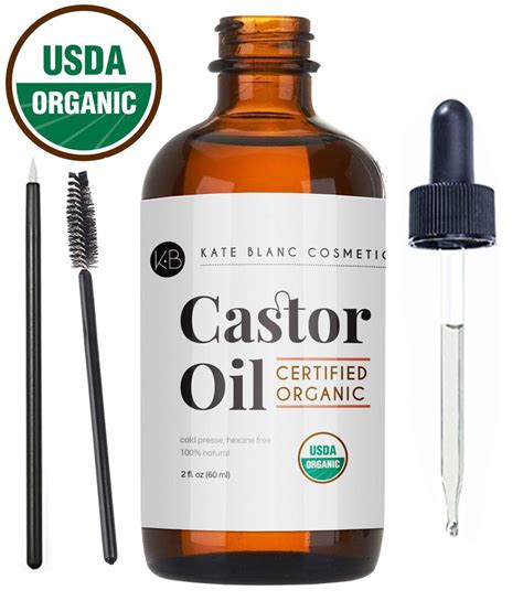 Castor Oil 2oz Usda Certified Organic 100 Pure Cold Pressed Free Hexane By Kate Blanc