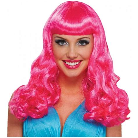 Party Girl Wig Adult Costume Accessory Neon Pink