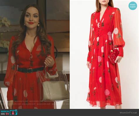 Wornontv Fallons Red Floral Midi Dress On Dynasty Elizabeth Gillies