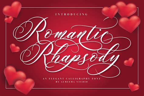 Romantic Rhapsody Calligraphy Fonts Wedding Invitations Logo