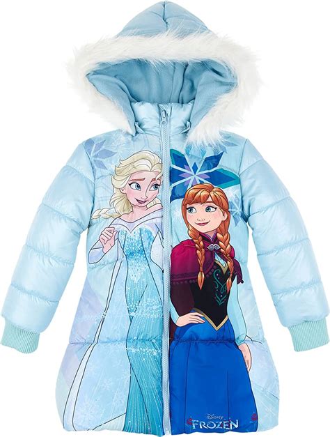 Disney Frozen Elsa And Anna Girls Padded Jacket Light Blue 3 Yrs