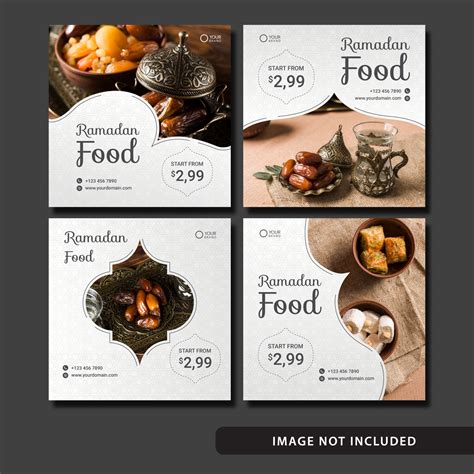 Ramadan Food Social Media Post Template Set 955271 Vector Art At Vecteezy