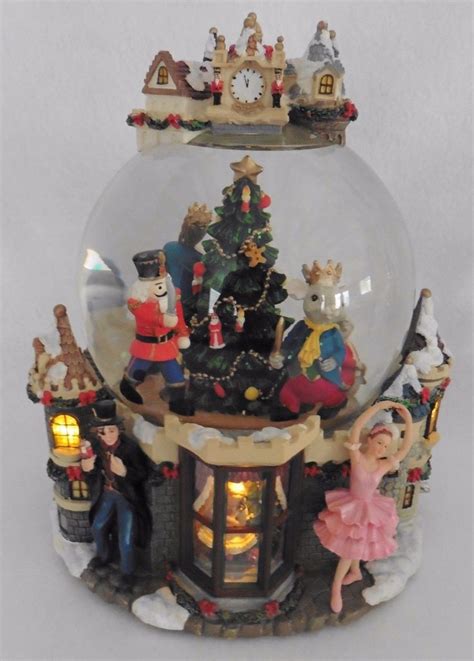 Christmas Snow Globe Lighted Musical Animated Nutcracker Ballet Snow