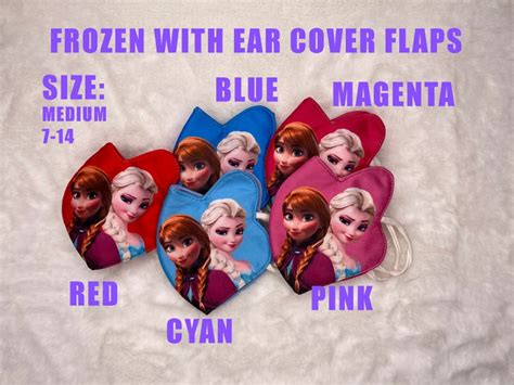Disneys Frozen Elsa Face Mask With Filter Reusable Washable Etsy