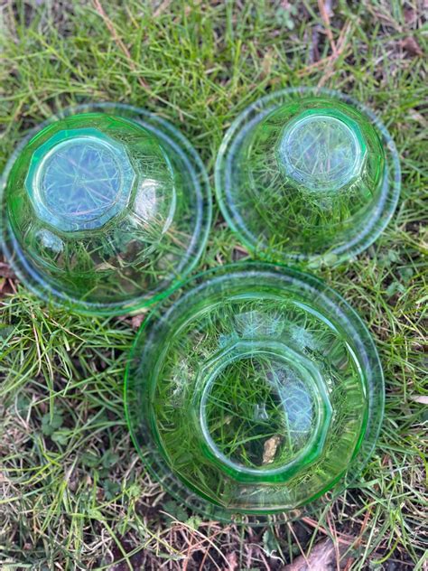 Vintage Depression Glass Hazel Atlas Nesting Bowls Set Of 3 Etsy