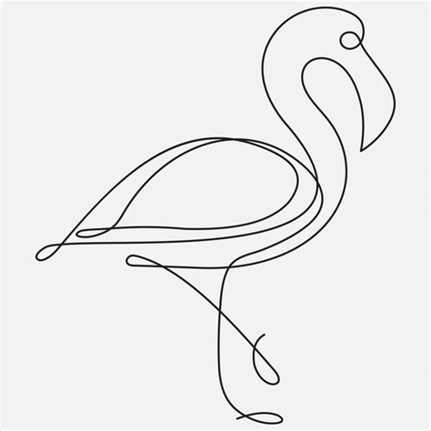 Premium Vector Continuous Line Hand Drawing Vector Illustration Heron Art
