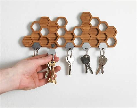 Keep Your Keys Organized On A Bamboo Honeycomb