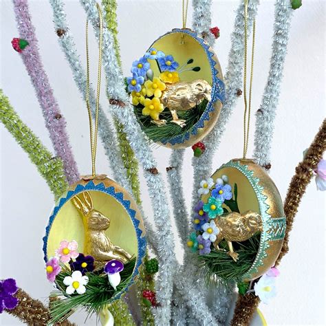 Diorama Easter Egg Ornaments With Real Eggs