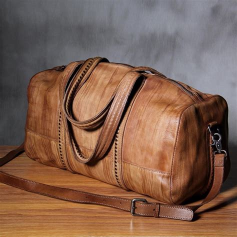 Leather Mens Cool Small Weekender Bag Travel Bag For Men Mens Travel Bag Leather Duffel Bag