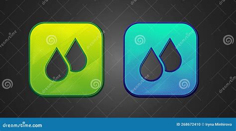 Green And Blue Water Drop Icon Isolated On Black Background Vector