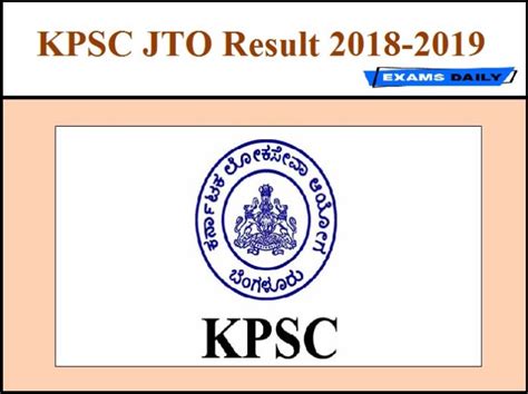 Kpsc Jto Result 2018 2019 Download Merit List