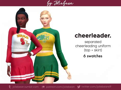 Sims Spice And Everything Nice Cheerleader Uniform In 6 Swatches By