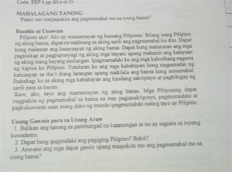 Mahalagang Tanongpaano Mo Maipapakita Ang Pagmamahal Mo Sa Iyong Bansa