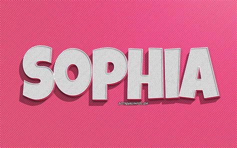 2k Free Download Sophia Pink Lines Background With Names Sophia