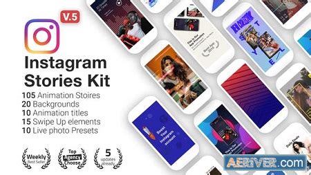 Very easy to use fast render video tutorial included; Videohive Instagram Stories Kit Instagram Story Pack V5 ...