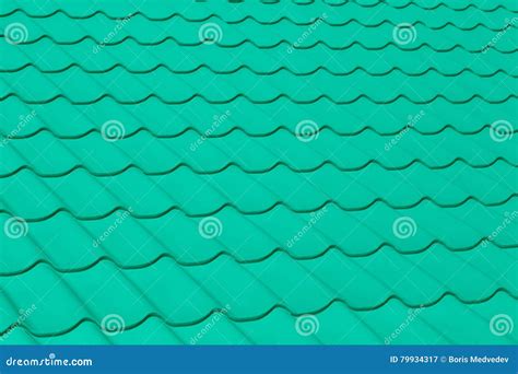 The Texture Of Green Roof Tiles Stock Image Image Of Color