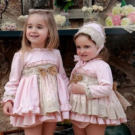 3pcs Spanish Baby Dress For Girls Princess Brithday Party Dresses Girl