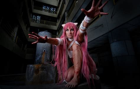 Wallpaper Girl Tape Blood Elfen Lied Ears Lucy Cosplay For Mobile