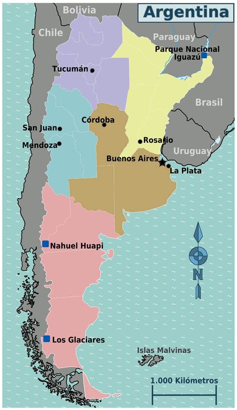 Grande Mapa De Regiones De Argentina Argentina América Del Sur