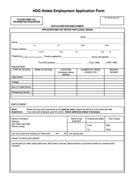 Jobs now available in malaysia. HDG Hotels Employment Application Form - Fill and Sign ...