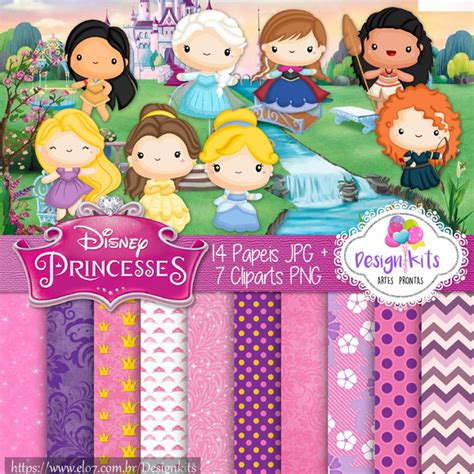 Princesas Disney Cute Kit Digital Elo7 Produtos Especiais