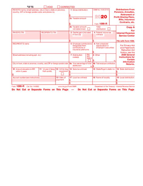 Fill In 1099 R Form According To Your Needs