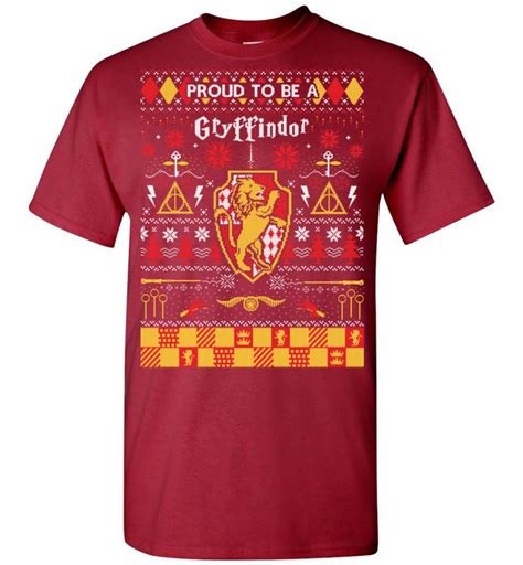 Proud To Be A Gryffindor Christmas T Shirt The Muggle Land Co