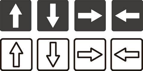 Up Down Left Right Arrow Icon Set Orientation And Direction