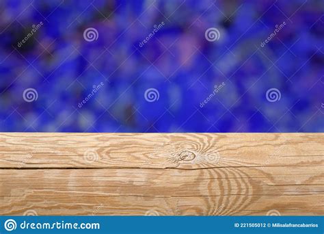 Natural Wood Trunk With Strong Blue Background Stock Photo Image Of