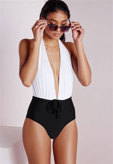 Halterneck Plunge Swimsuit 34 Sexy Swimsuits Popsugar Love And Sex