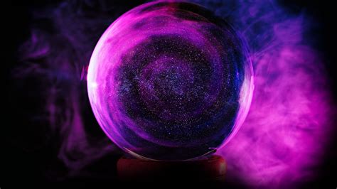 Download Wallpaper 2560x1440 Ball Glitter Purple Glass Widescreen 16