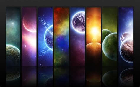Planet Colorful Space Panels Wallpapers Hd Desktop