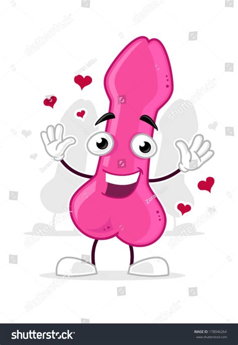 pink dildo cartoon character stock vector illustration 178046264 shutterstock