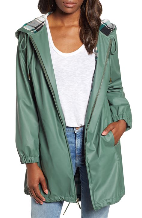 Caslon® Hooded Rain Jacket Available At Nordstrom Rain Jacket Women Hooded Rain Jacket Modest