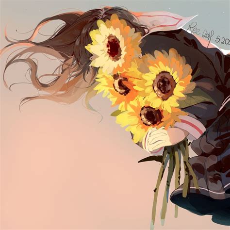 Pin On Anime Art Sunflower
