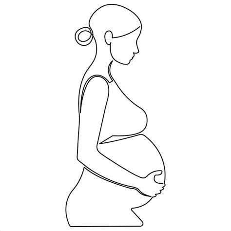Premium Vector Pregnant Woman Continuous One Line Art Drawing And Woman Day Outline Vector Art