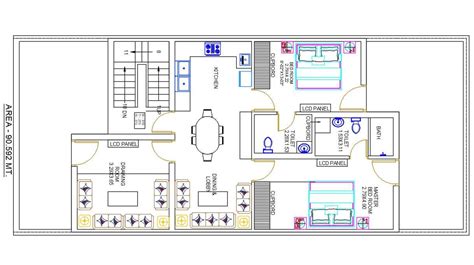 Bhk House Furniture Layout Plan Design Dwg File Cadbull Designinte Com