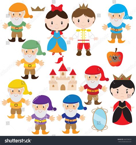 Snow White Vector Illustration Stock Vector Royalty Free 369734618