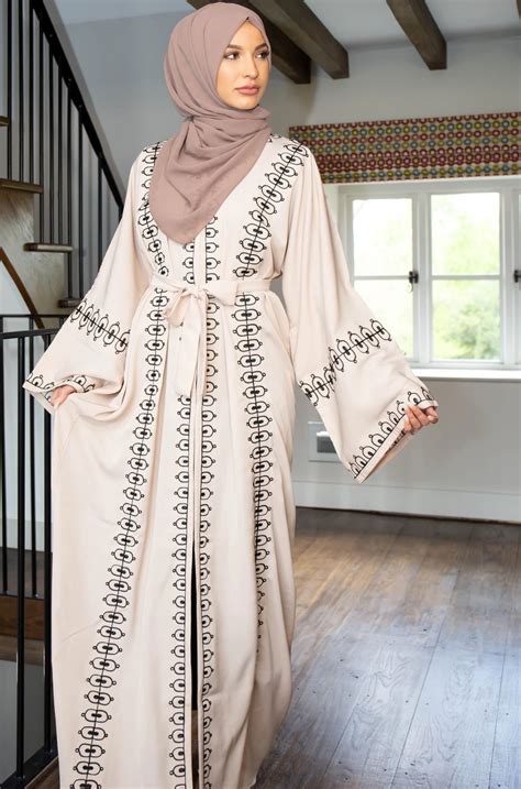 Cream Black Embroidered Abaya Ready To Dispatch Aaliya Collections Abayas Fashion Modest
