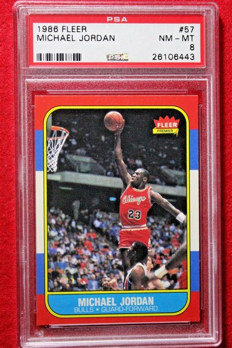 1986 Fleer Basketball Card 57 Michael Jordan Rookie Graded Psa Nm Mint