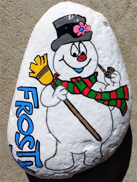 Frosty The Snowman Christmas Painted Rock Painted Rocks Kids Rock