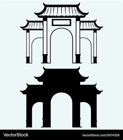 Ancient Chinese Gate Royalty Free Vector Image