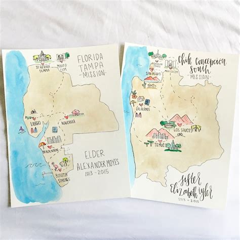 Custom Areas Lds Mission Map Free Ship Sister Missionary Etsy