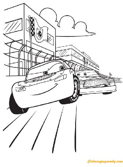 Disney Cars Race Coloring Page Free Printable Coloring Pages