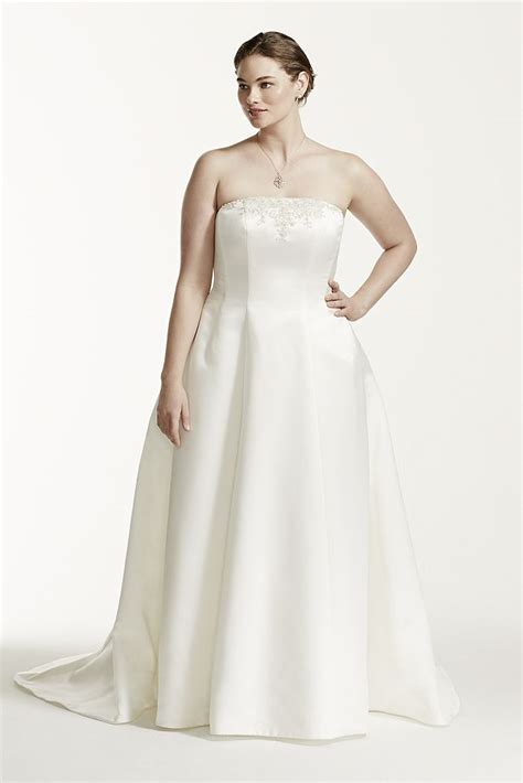 Plus size wedding dresses with lace jacket « clothing for large. David's Bridal Plus Size Wedding Dress with Beaded Lace ...