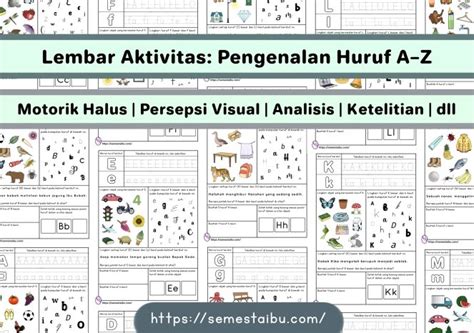 Lembar Kerja Anak TK - PAUD | Bahasa | Mengenal Huruf A-Z